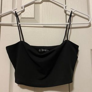 Black Cropped Tank Top